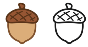 Outline:0b0g8pfu-G0= Acorn Clipart