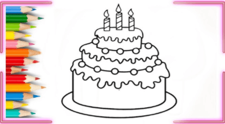 Outline:4ukdh1k_W9w= Birthday Cake Clipart