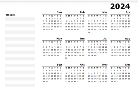 Free Printable:20jtlan6ca4= Yearly Calendar